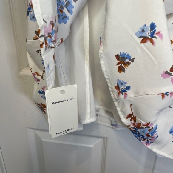 Abercrombie Dipped Waist Midi Floral Skirt XL Petite - NEW - Picture 11 of 16